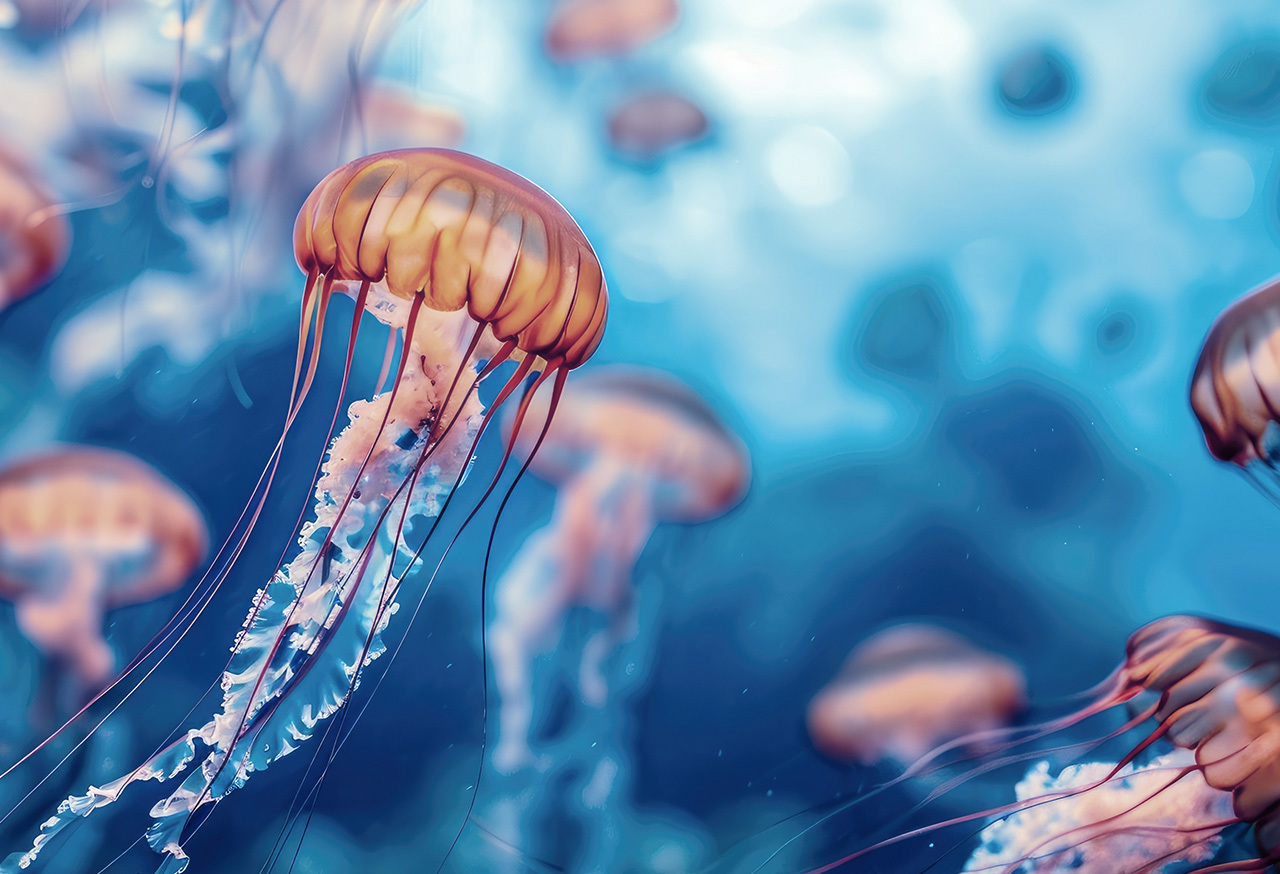 Jellyfish swimming underwater