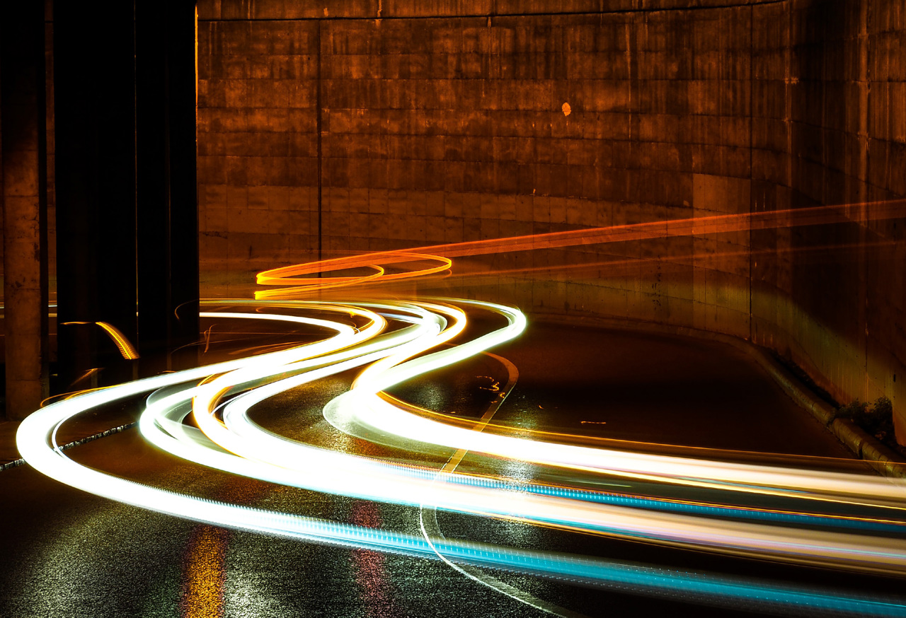 Long exposure car lights