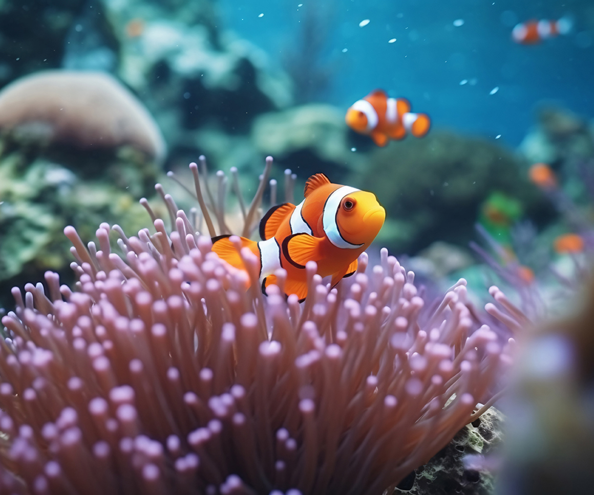 Clownfish in coral