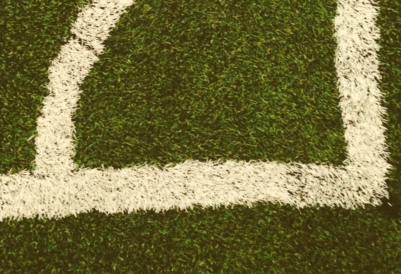 Corner of football pitch