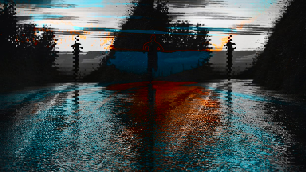 Person Running After A Downpour