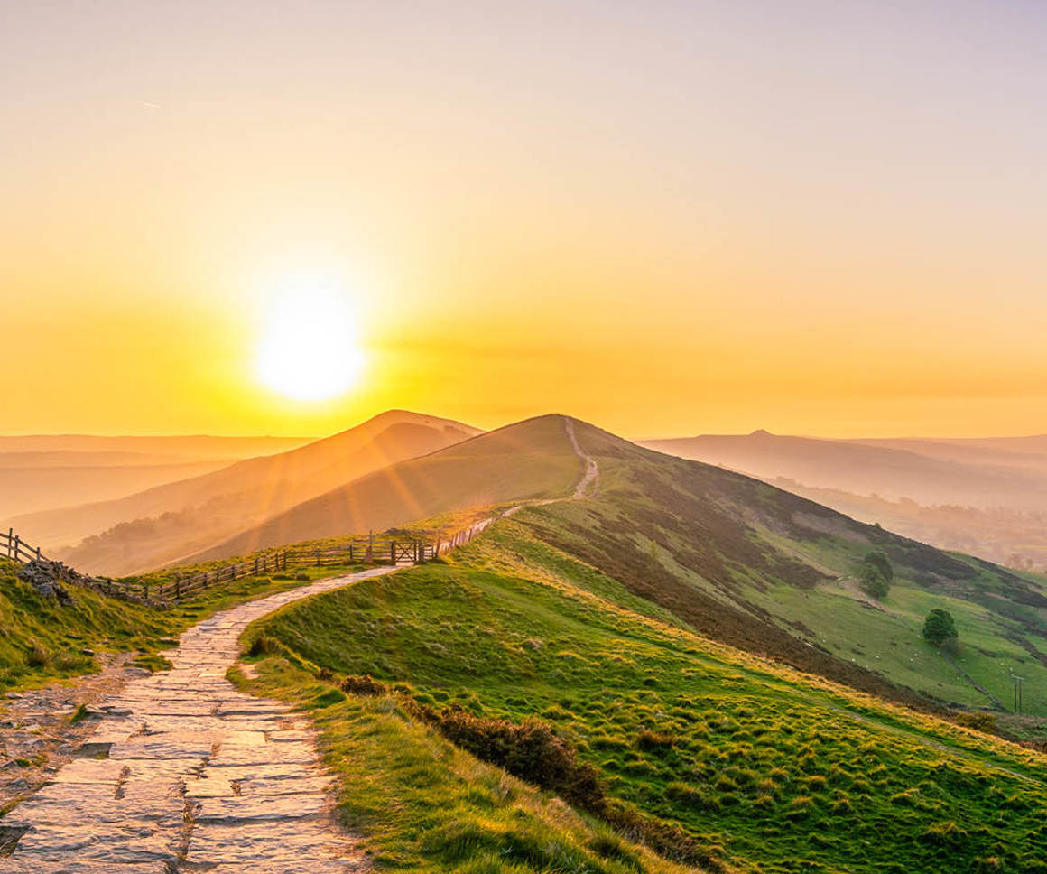 Sunset over mountains