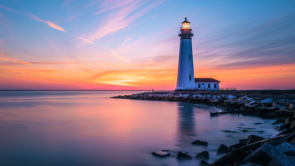 Lighthouse at sunset