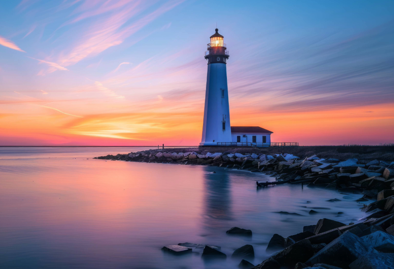 Lighthouse at sunset