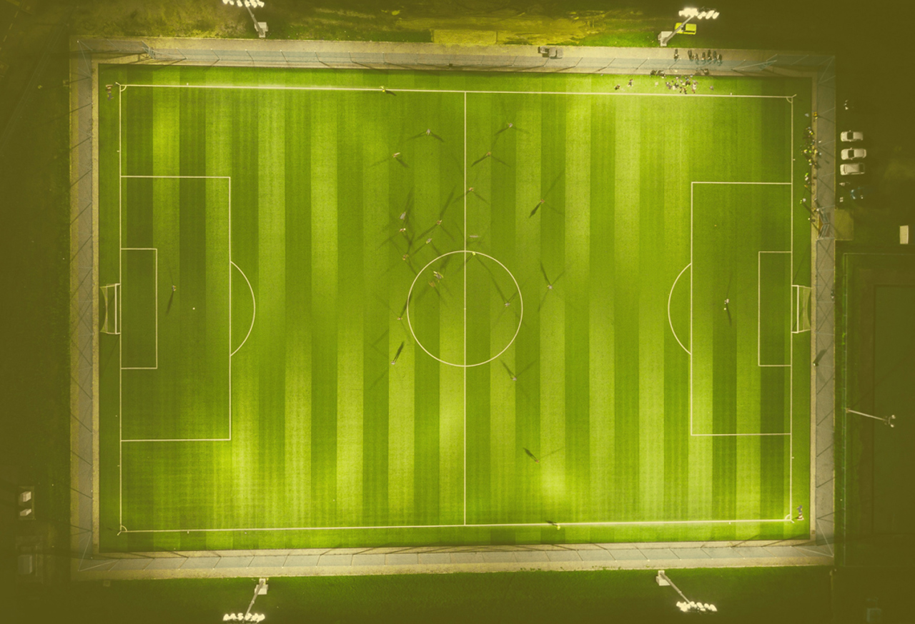 Aerial view of football game