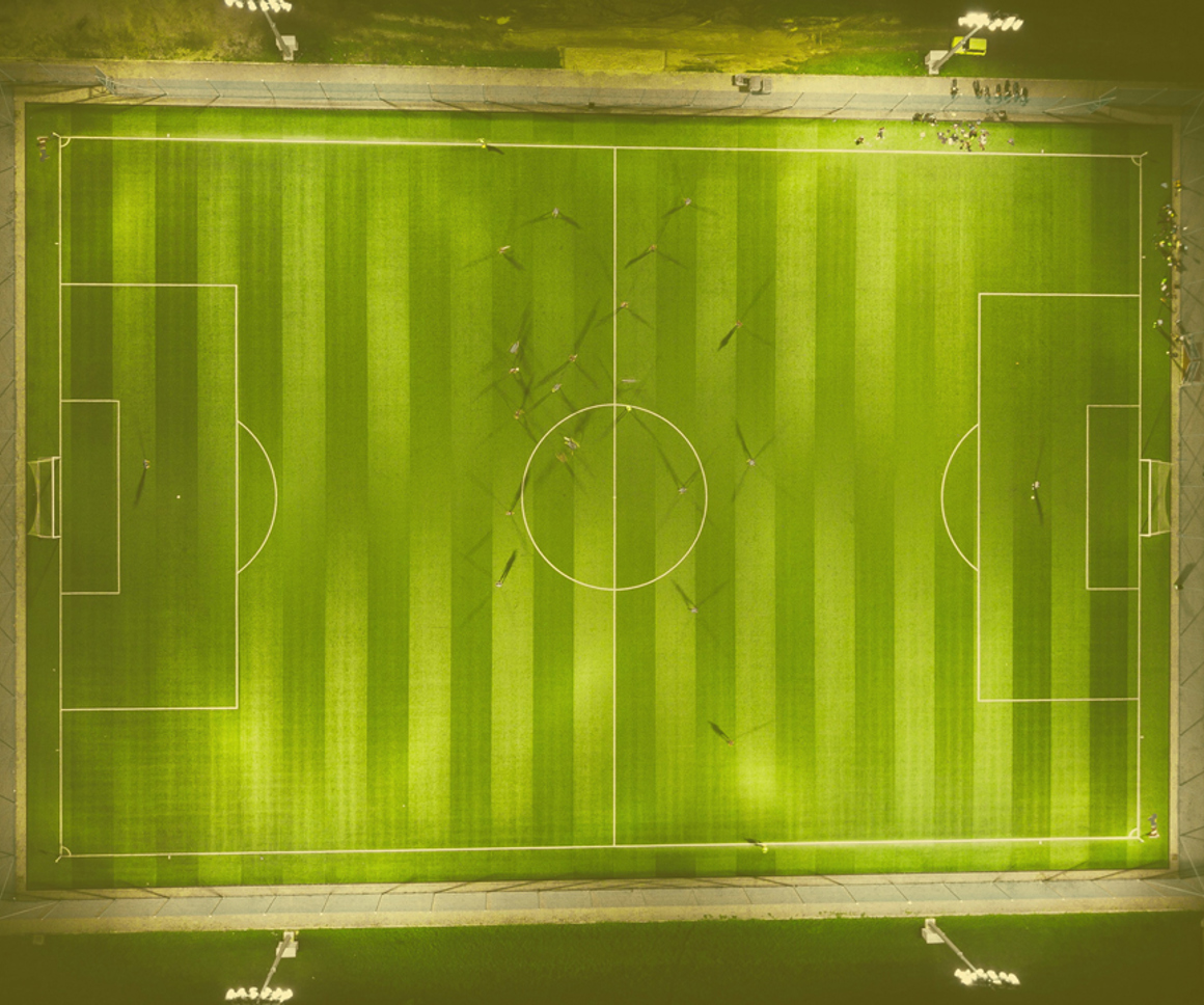 Aerial view of football game