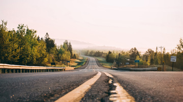 Road going through country