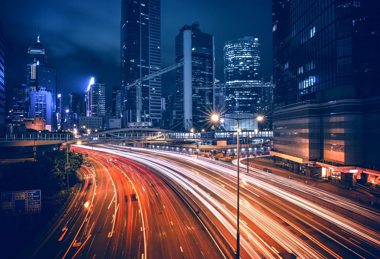 Rush hour car lights