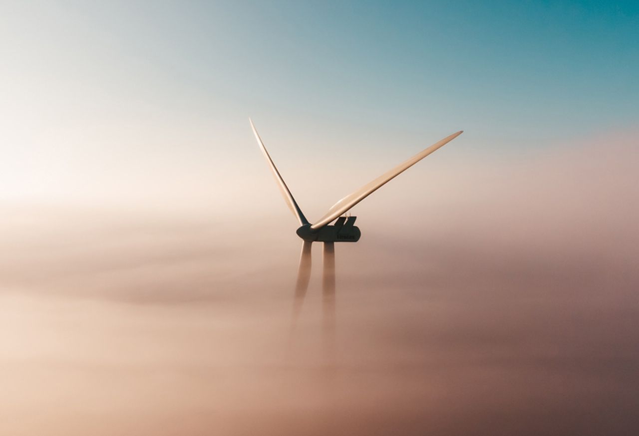 Wind turbine in a cloud