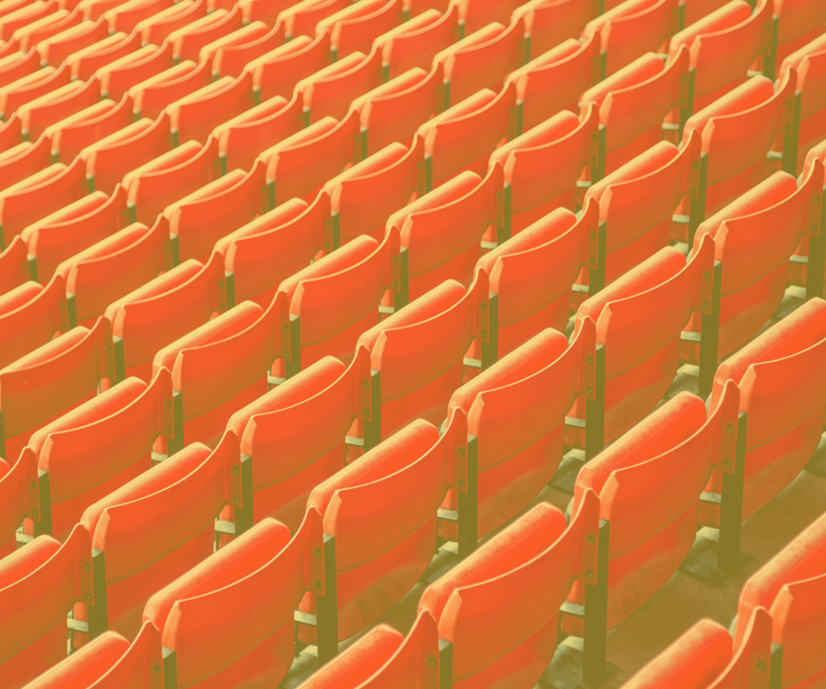 Seating at a sports stadium