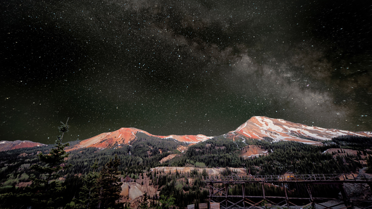 Mountains and night sky
